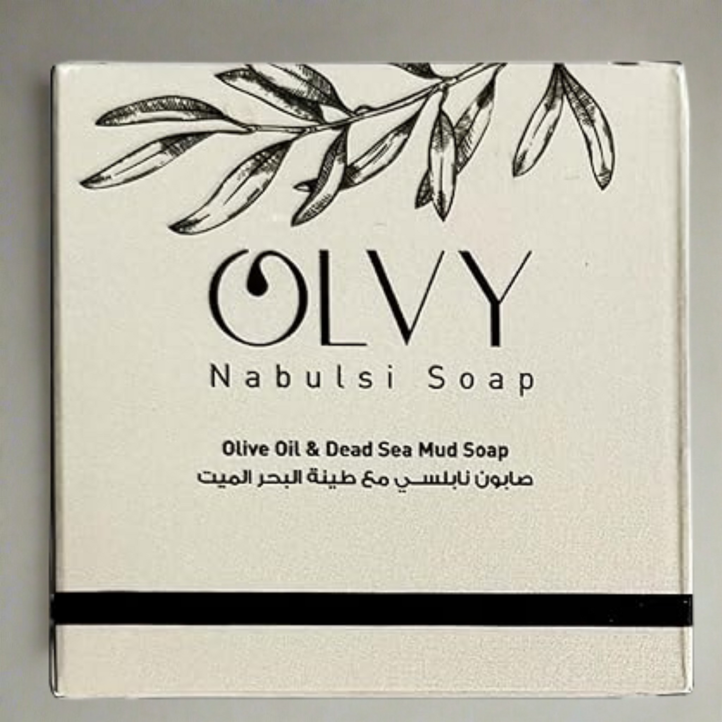 Olvy Original Olive Oil Bar Soap, 3.5 oz, Moisturizing for Dry & Sensitive Skin, Vegan, Natural Inspired by Traditional Palestenian Soap (Olive Oil and Dead Sea Mud)