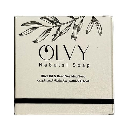 Olvy Original Olive Oil Bar Soap, 3.5 oz, Moisturizing for Dry & Sensitive Skin, Vegan, Natural Inspired by Traditional Palestenian Soap (Olive Oil and Dead Sea Mud)