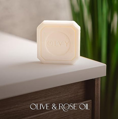 Olvy Original Olive Oil Bar Soap, 3.5 oz, Moisturizing for Dry & Sensitive Skin, Vegan, Natural Inspired by Traditional Palestenian Soap (Variety Pack of 4)