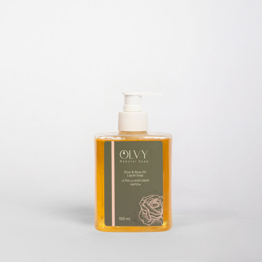 Olvy Nabulsi Pure Olive Oil Liquid Soap with Rose Oil